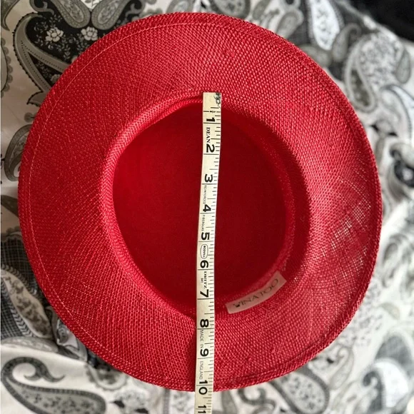 VINTAGE TINA TOO Elegant Red Wide-Brim Hat